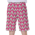 Cute Poodle Pattern Print Men's Beach Shorts