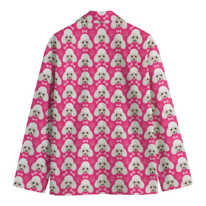 Cute Poodle Pattern Print Men's Blazer