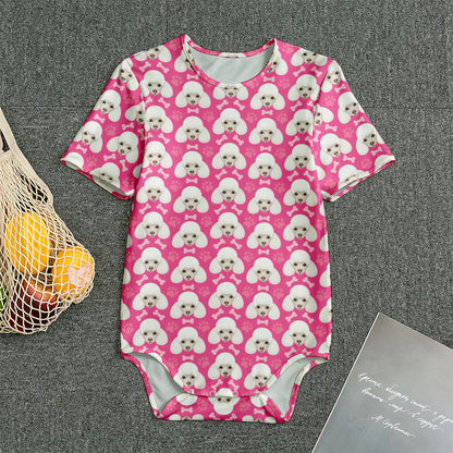 Cute Poodle Pattern Print Men's Bodysuit