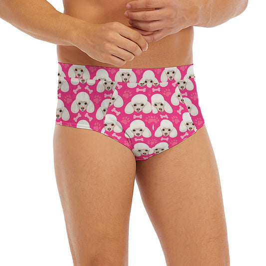 Cute Poodle Pattern Print Men's Briefs