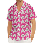 Cute Poodle Pattern Print Men's Deep V-Neck Shirt