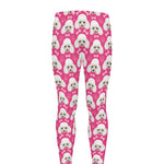 Cute Poodle Pattern Print Men's leggings