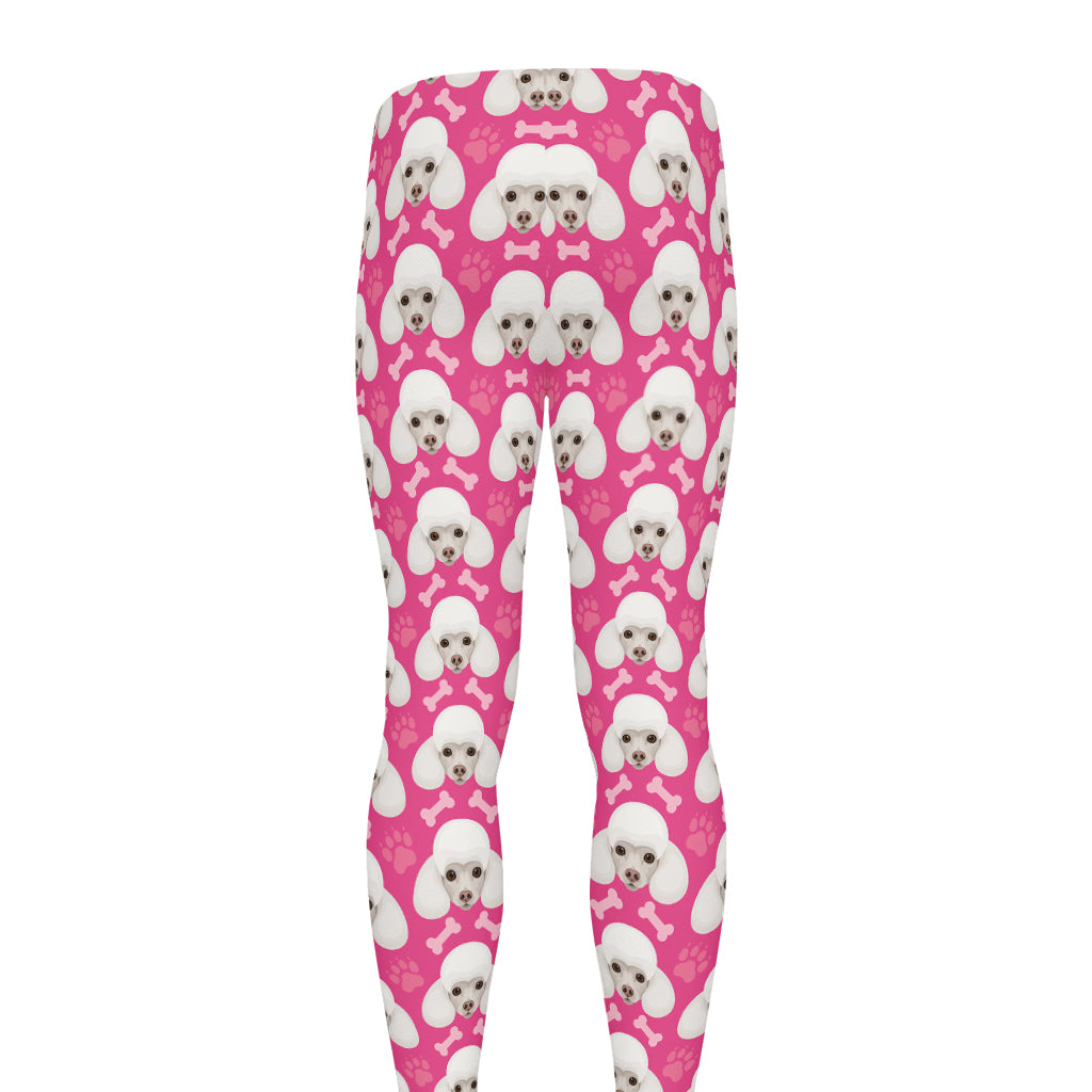 Cute Poodle Pattern Print Men's leggings