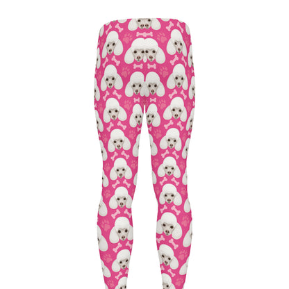 Cute Poodle Pattern Print Men's leggings
