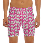 Cute Poodle Pattern Print Men's Long Boxer Briefs