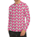 Cute Poodle Pattern Print Men's Long Sleeve Rash Guard