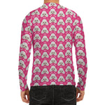Cute Poodle Pattern Print Men's Long Sleeve Rash Guard