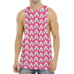 Cute Poodle Pattern Print Men's Muscle Tank Top