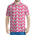 Cute Poodle Pattern Print Men's Polo Shirt