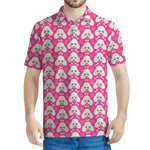 Cute Poodle Pattern Print Men's Polo Shirt