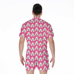 Cute Poodle Pattern Print Men's Rompers