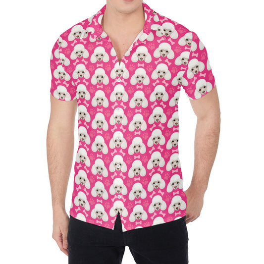Cute Poodle Pattern Print Men's Shirt