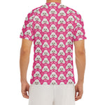 Cute Poodle Pattern Print Men's Short Sleeve Rash Guard