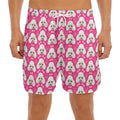 Cute Poodle Pattern Print Men's Split Running Shorts