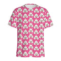 Cute Poodle Pattern Print Men's Athletic T-Shirt