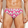 Cute Poodle Pattern Print Men's Swim Briefs