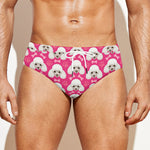 Cute Poodle Pattern Print Men's Swim Briefs