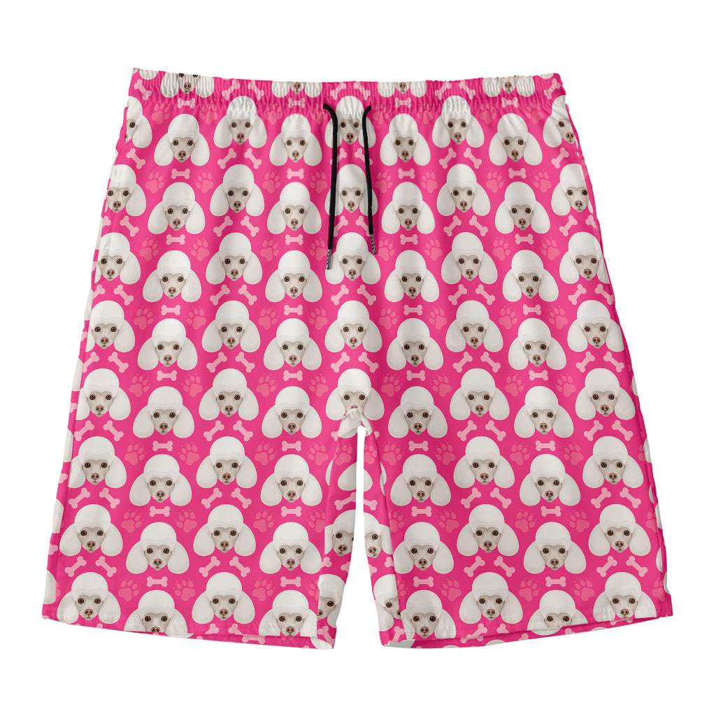 Cute Poodle Pattern Print Men's Swim Trunks