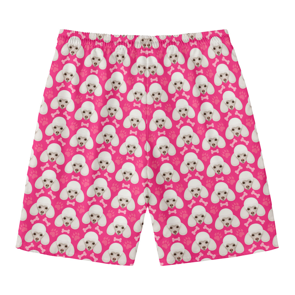 Cute Poodle Pattern Print Men's Swim Trunks