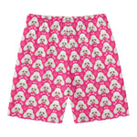 Cute Poodle Pattern Print Men's Swim Trunks