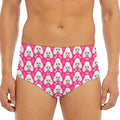 Cute Poodle Pattern Print Men's Triangle Swim Briefs