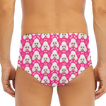 Cute Poodle Pattern Print Men's Triangle Swim Briefs