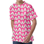 Cute Poodle Pattern Print Men's Velvet T-Shirt