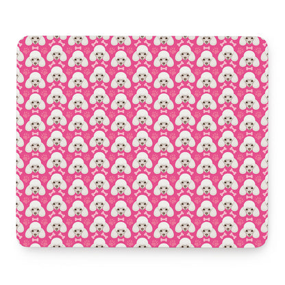 Cute Poodle Pattern Print Mouse Pad