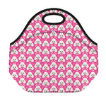 Cute Poodle Pattern Print Neoprene Lunch Bag