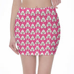Cute Poodle Pattern Print Pencil Mini Skirt