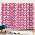 Cute Poodle Pattern Print Pencil Pleat Curtains