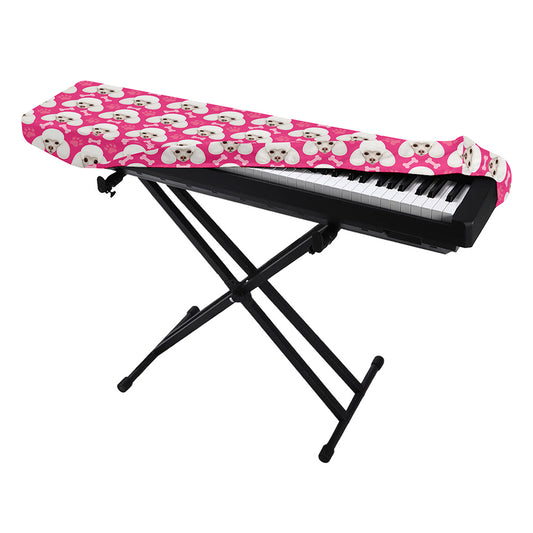 Cute Poodle Pattern Print Piano Keyboard Cover