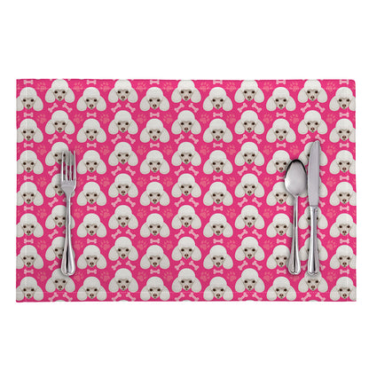 Cute Poodle Pattern Print Placemat