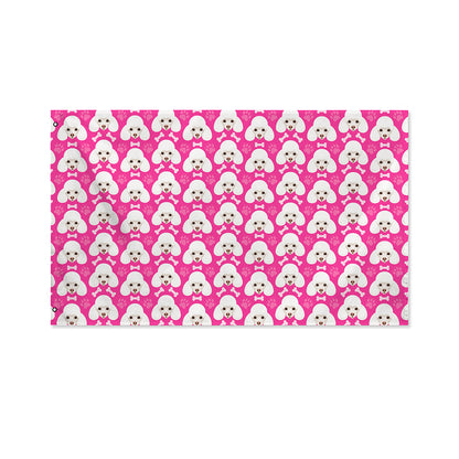 Cute Poodle Pattern Print Polyester Flag