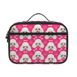 Cute Poodle Pattern Print Portable Lunch Bag
