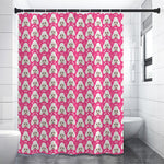 Cute Poodle Pattern Print Premium Shower Curtain