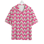 Cute Poodle Pattern Print Rayon Hawaiian Shirt