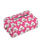 Cute Poodle Pattern Print Rectangle Tissue Box Cover