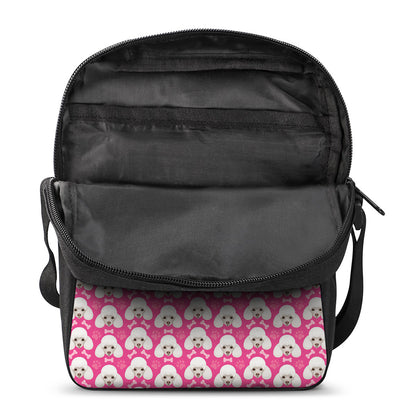Cute Poodle Pattern Print Rectangular Crossbody Bag