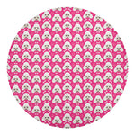 Cute Poodle Pattern Print Round Blanket