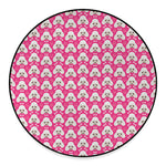 Cute Poodle Pattern Print Round Floor Mat