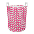 Cute Poodle Pattern Print Round Laundry Basket