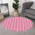 Cute Poodle Pattern Print Round Rug