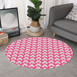 Cute Poodle Pattern Print Round Rug