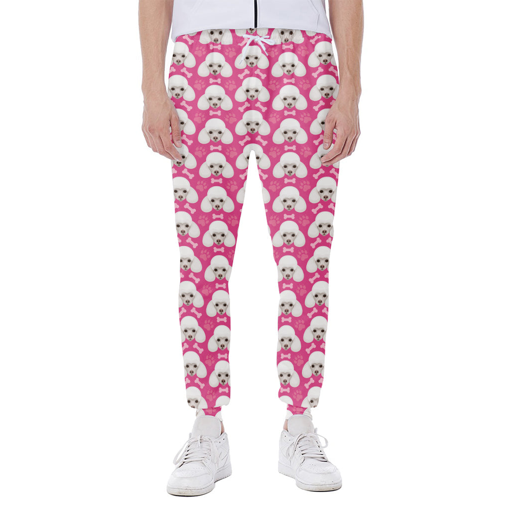 Cute Poodle Pattern Print Scuba Joggers