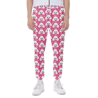 Cute Poodle Pattern Print Scuba Joggers