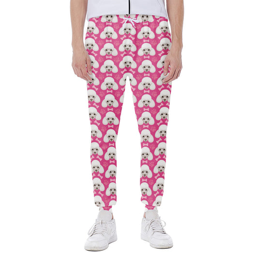 Cute Poodle Pattern Print Scuba Joggers