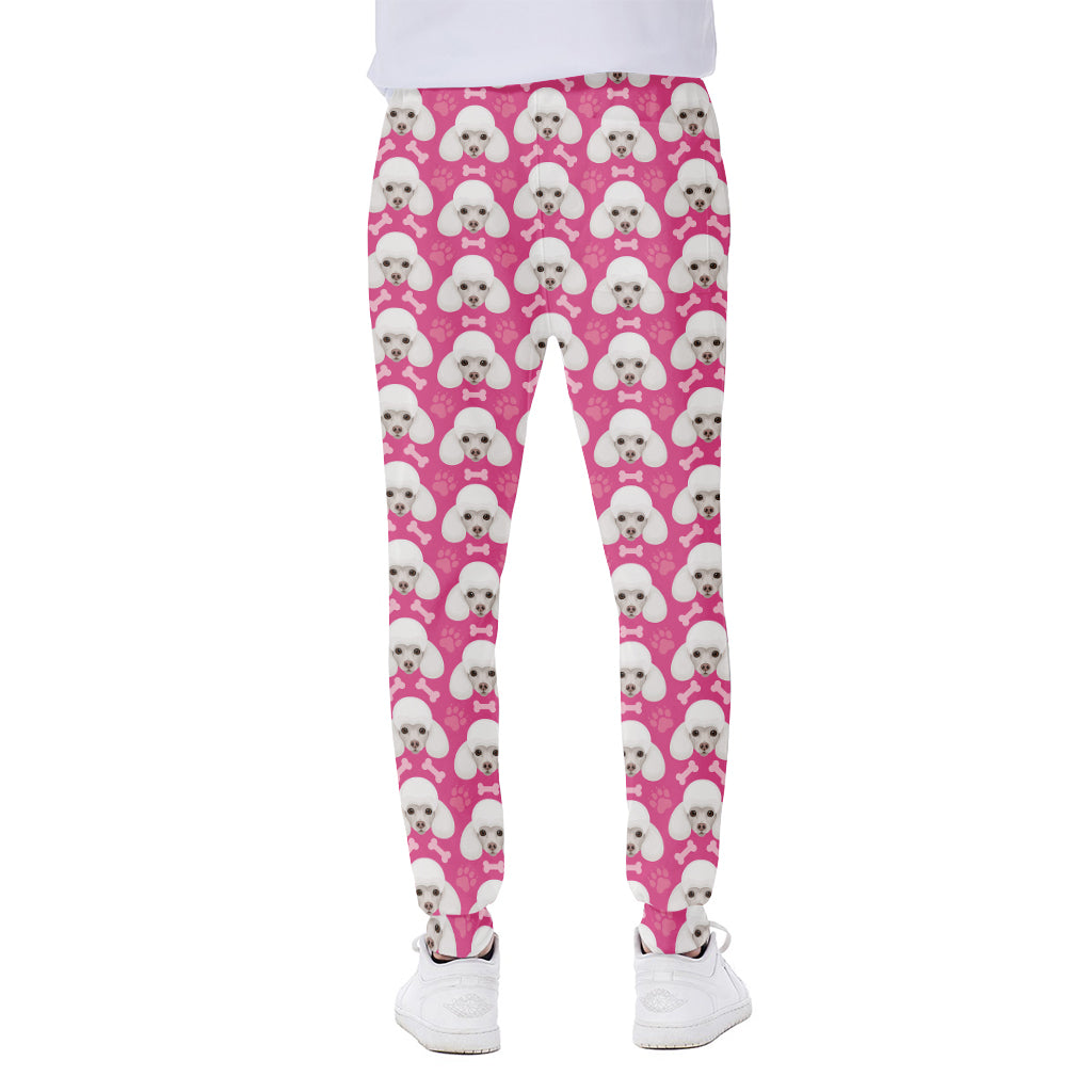 Cute Poodle Pattern Print Scuba Joggers