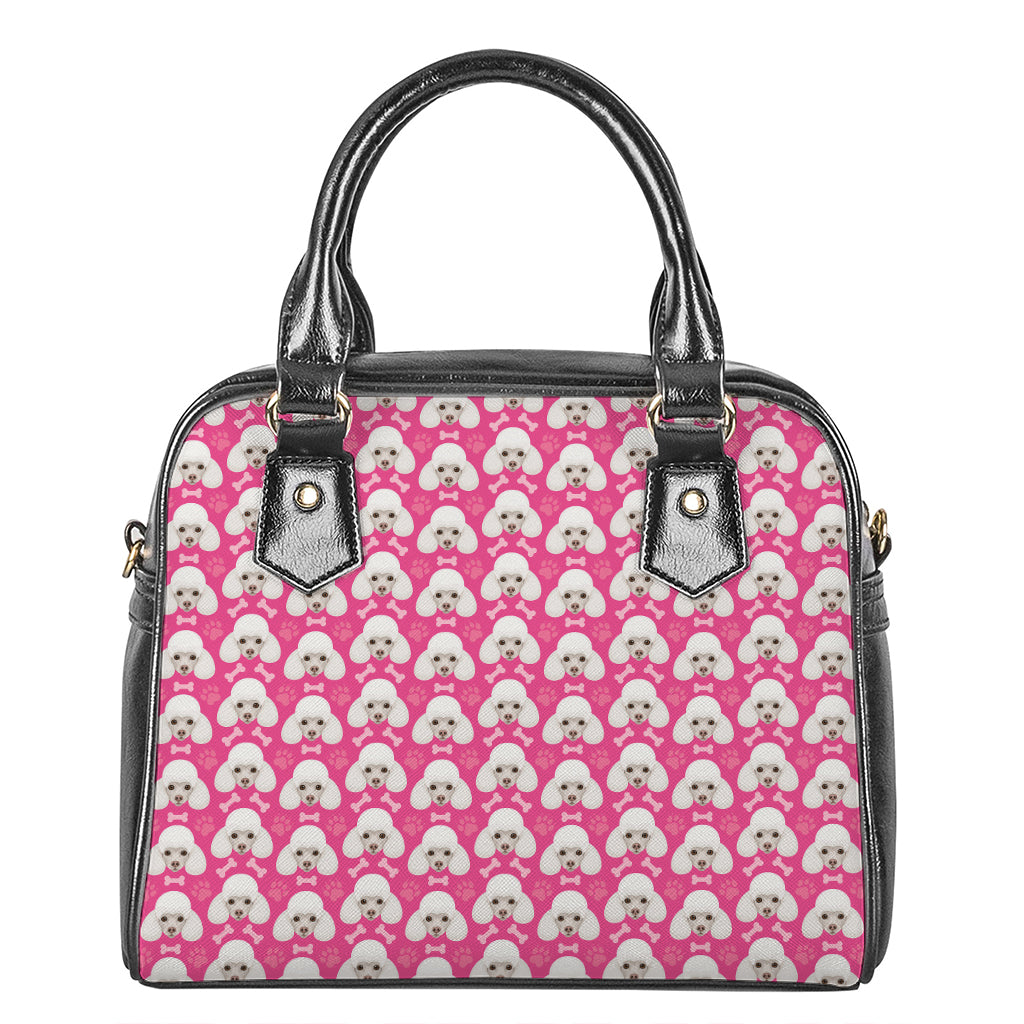 Cute Poodle Pattern Print Shoulder Handbag