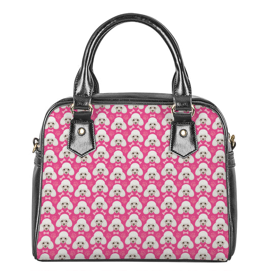 Cute Poodle Pattern Print Shoulder Handbag